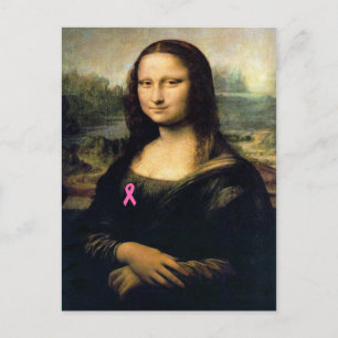 Rosa Ribbon Mona Lisa Vykort