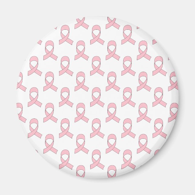 Rosa Ribbon Mönster Magnet (Framsidan)