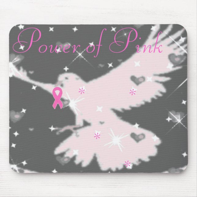 Rosa Ribbon Mousepads effekt Musmatta (Framsidan)