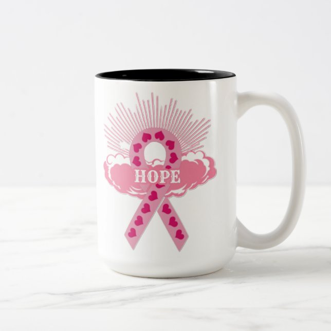 Rosa Ribbon of Hope White Mugg (Höger)