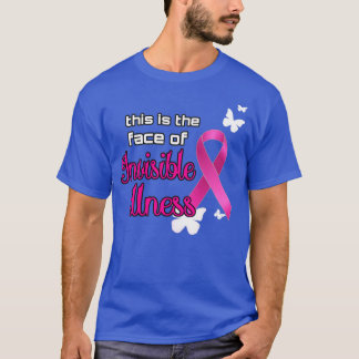 Rosa Ribbon Ovisible Sjukdom Awareness T Shirt