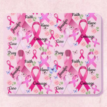 Rosa Ribbon Personalize Ord & Namn Breast Cancer