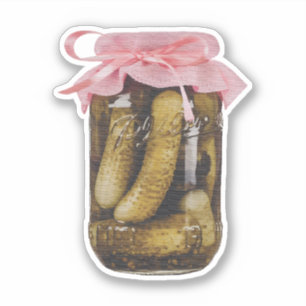 Rosa Ribbon Pickle Burk Charm Klistermärken