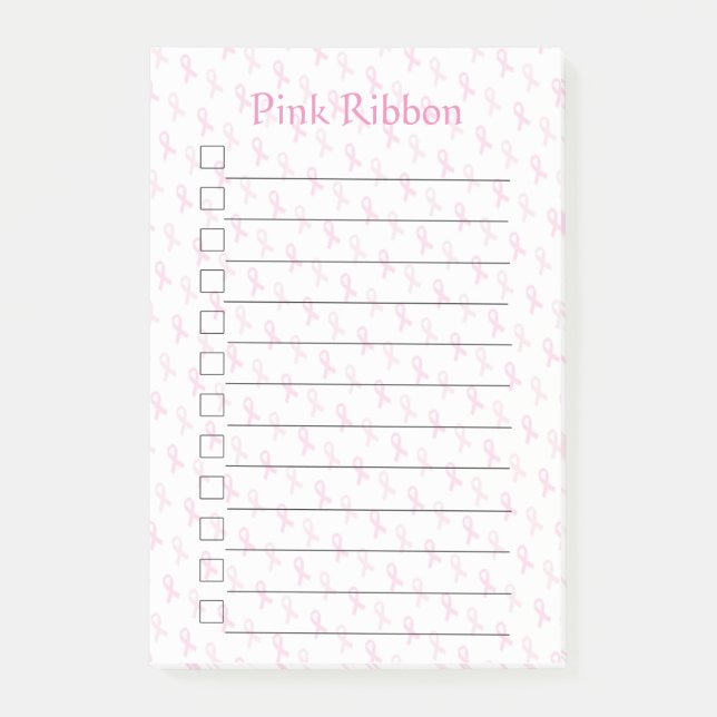 Rosa Ribbon Post-it Block (Framsida)