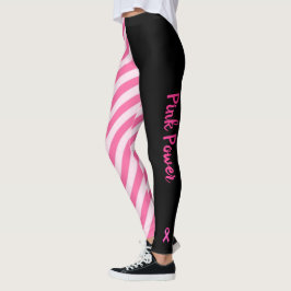 Rosa Ribbon Power Bröstcancer överlevande Comfort Leggings