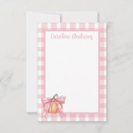 Rosa Ribbon Pumpkin, Coquette Rosa Stationery Tack Kort