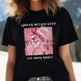 Rosa Ribbon skeleton Shirt, obducerad cancerkamp T Shirt