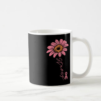 Rosa Ribbon Solros Strong Breast Cancer Awarene Kaffemugg