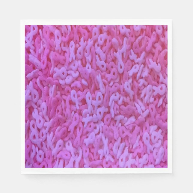 Rosa Ribbon Sprinkle Pappersservett (Framsidan)