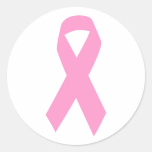 Rosa Ribbon Sticker Runt Klistermärke