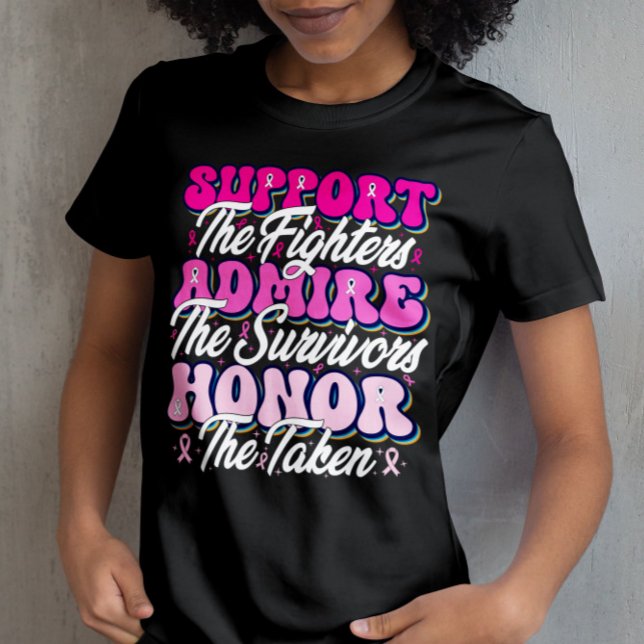 Rosa Ribbon Support Admire Honor Breast Awareness T Shirt (Skapare uppladdad)