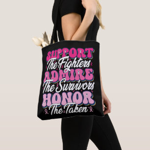 Rosa Ribbon Support Admire Honor Breast Awareness Tygkasse
