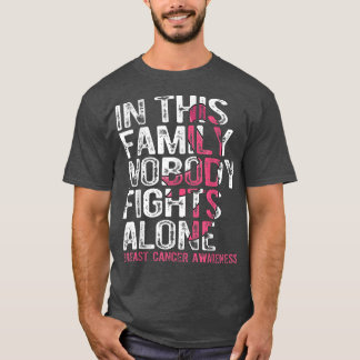 Rosa Ribbon Support Family Breast Cancer Awareness T Shirt