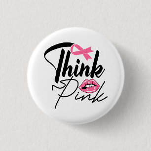 Rosa Ribbon Survivor Breast Cancer Fighter Button Knapp