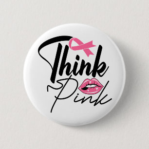 Rosa Ribbon Survivor Breast Cancer Fighter Button Knapp