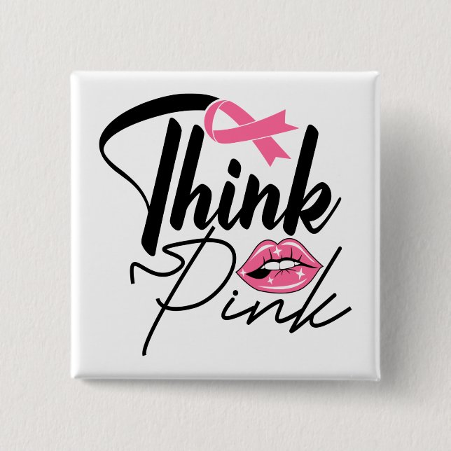 Rosa Ribbon Survivor Breast Cancer Fighter Knapp (Framsida)