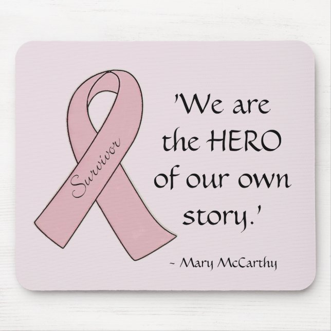 Rosa Ribbon Survivor/Hero - Mousepad Musmatta (Framsidan)