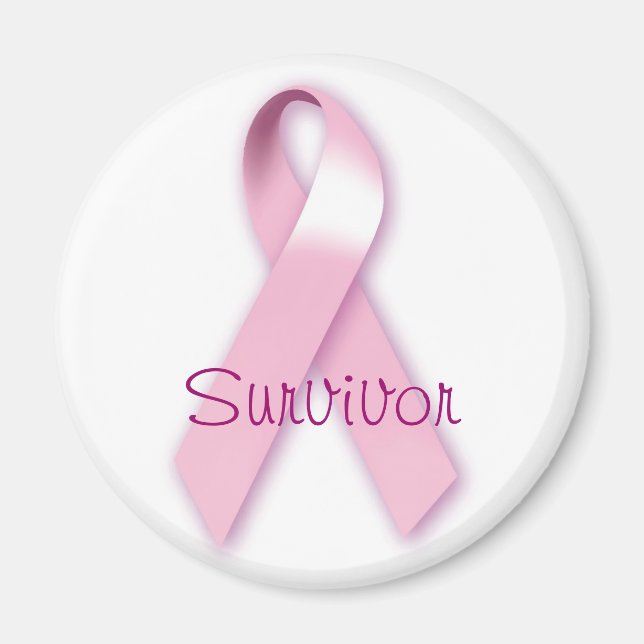 Rosa Ribbon Survivor Magnet (Framsidan)