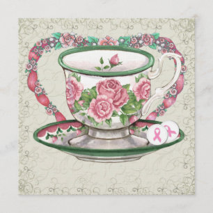 Rosa Ribbon Sweet Tea Party - SRF Inbjudningar