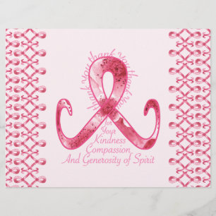 Rosa Ribbon Tack Reklamblad