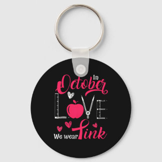 Rosa Ribbon Teacher Breast Cancer Awareness Vi Wea Nyckelring