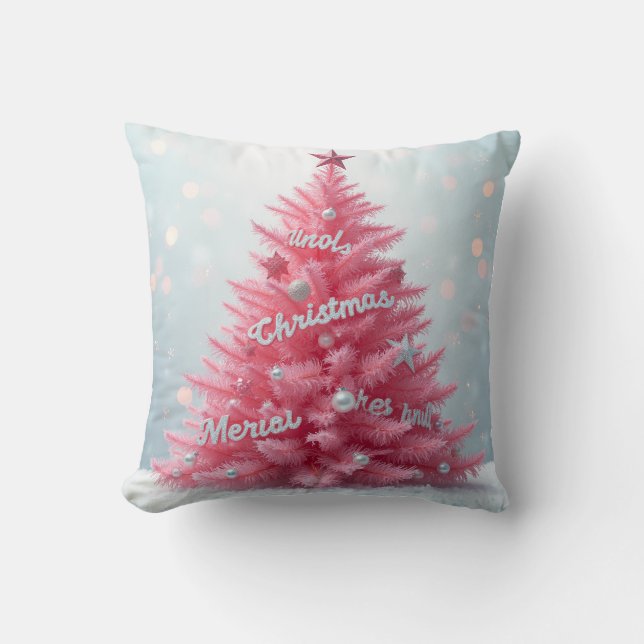 Rosa Ribbon Träd Cushion Kudde (Framsida)