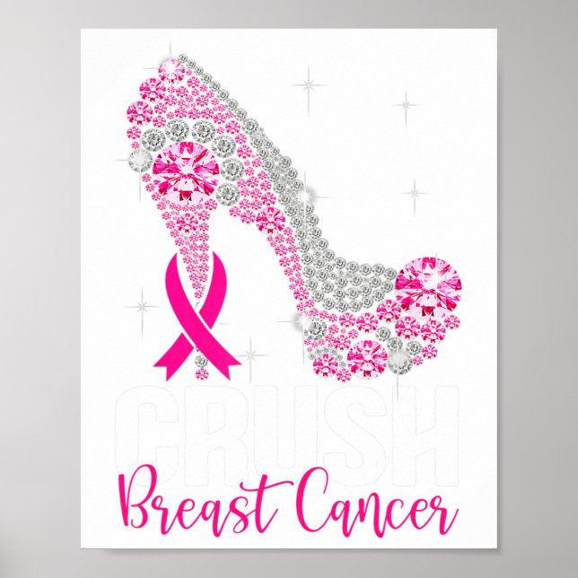 Rosa Ribbon vid bröstcancermedvetande vid bröstkor Poster (Framsidan)