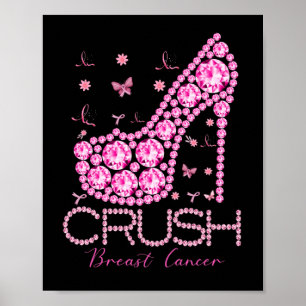 Rosa Ribbon vid bröstcancermedvetande vid bröstkor Poster