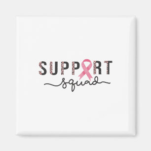 Rosa Ribbon vid Squad Breast Cancer Awareness Leop Magnet