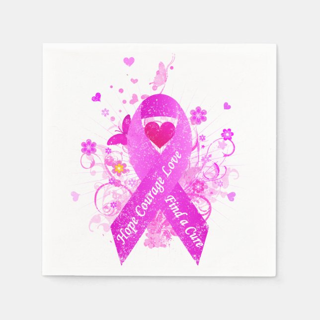 Rosa Ribbon Vintage Pappersservett (Framsidan)