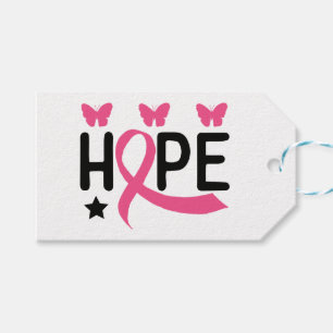 Rosa Ribbon Warrior Fighter Survivor Breast Cancer Presentetikett