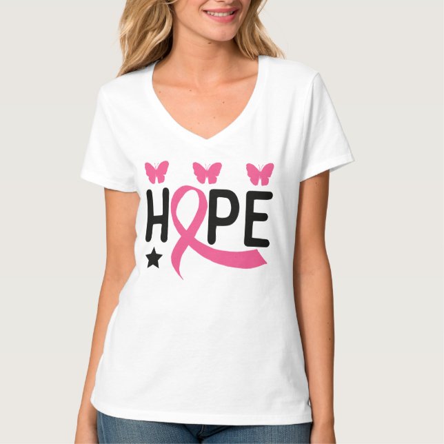 Rosa Ribbon Warrior Fighter Warrior Breast Cancer  T Shirt (Framsida)