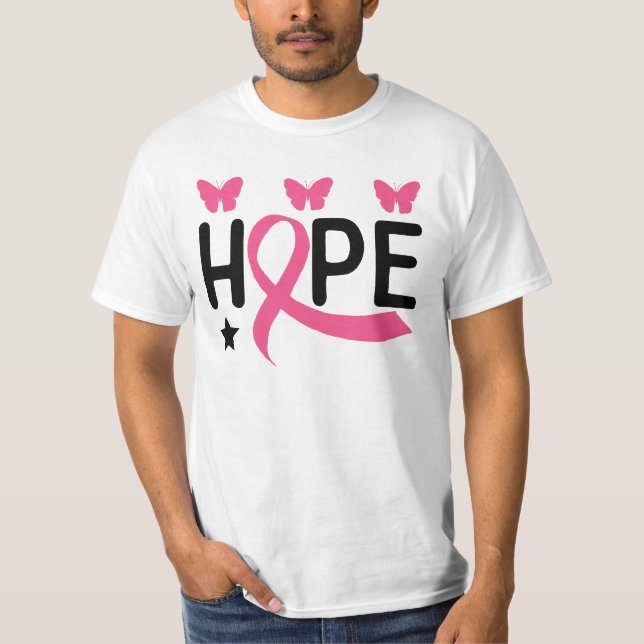 Rosa Ribbon Warrior Fighter Warrior Breast Cancer T Shirt (Framsida)