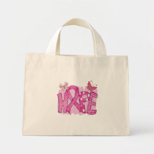 Rosa Ribbon Warrior Survivor Fighter Breast Cancer Mini Tygkasse