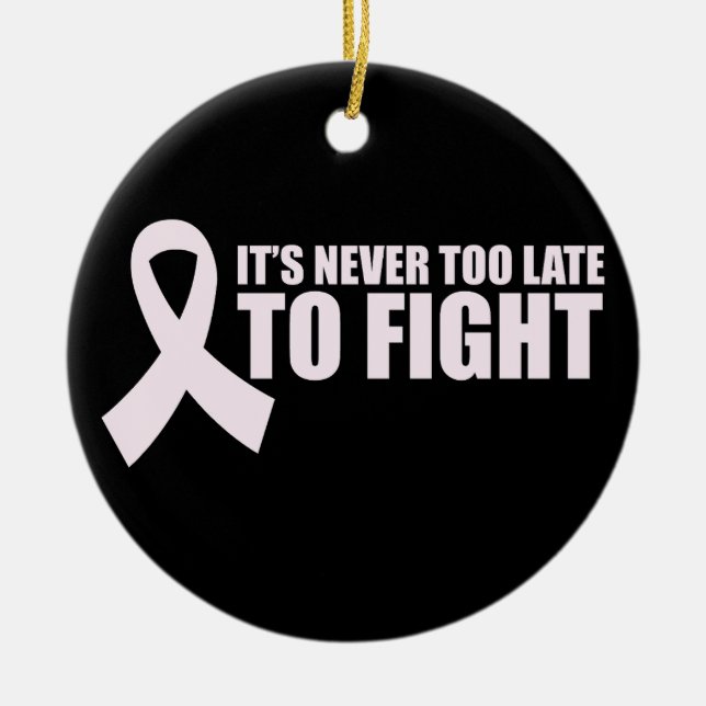 Rosa Ribbon Women Cancer Awareness Breast Cancer Julgransprydnad Keramik (Framsidan)