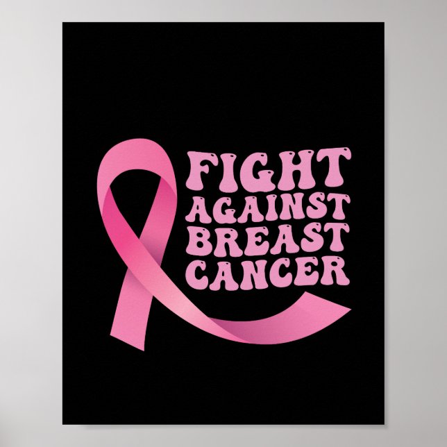 Rosa Ribbon Women Cancer Awareness Breast Cancer Poster (Framsidan)
