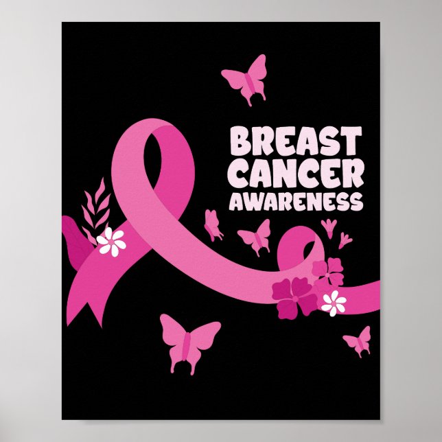Rosa Ribbon Women Cancer Breast Cancer Awareness Poster (Framsidan)