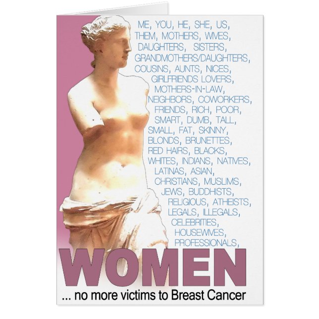 Rosa Ribbon Women Hälsningskort (Framsidan)