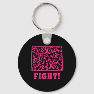 Rosa Ribbon Wyoming Wy State Breast Cancer Fight S Nyckelring