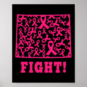 Rosa Ribbon Wyoming Wy State Breast Cancer Fight S Poster