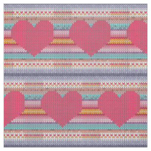 Rosa Rinbow faux crotchet sticka Tyg