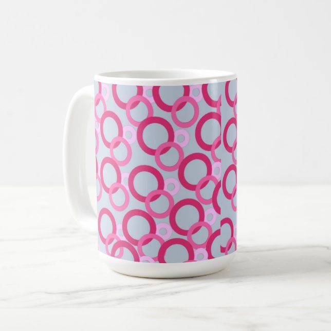 Rosa ringar kaffemugg (Framsida vänster)