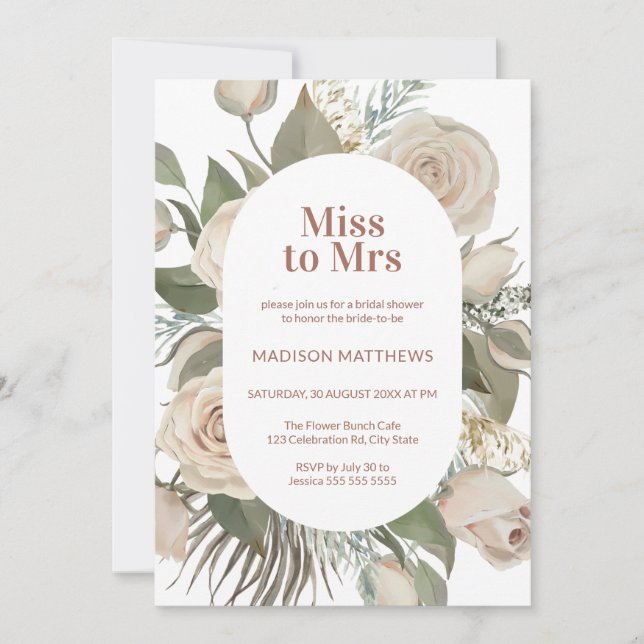  ROSA RO BLOMMIGT MÖHIPPA i  Inbjudningar (Framsida)