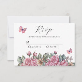 Rosa ro blommigt OSA kort
