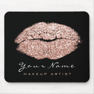 Rosa Ro Glitter Namn Makeup Läppar Kiss Musmatta