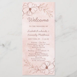  Rosa & Ro Gold Foil Chic Bröllop Ceremony Program