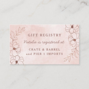Rosa & Ro Gold Foil Shower Gift-register Tilläggskort