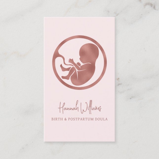  Rosa & Ro Guld Birth & Postpartum Doula Visitkort (Framsida)