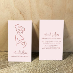 Rosa & Ro Guld Birth & Postpartum Doula Visitkort