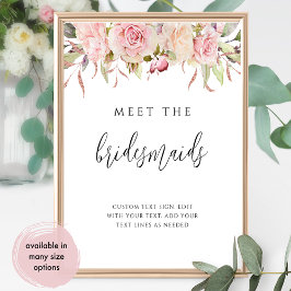 Rosa, Ro Guld Blommigt Möt Bridesmaids-tecknet Poster